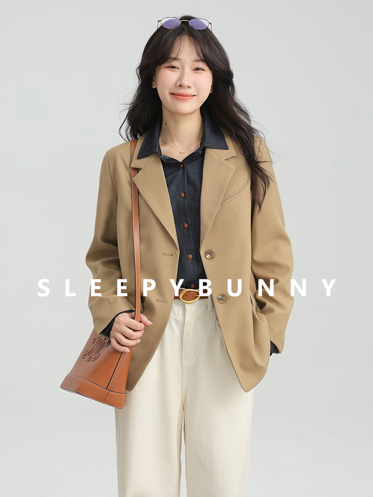 Retro Vintage Korean Fashion - เสื้อแจ็คเก็ตเบลเซอร์ทรงหลวมสไตล์วินเทจหรูหราสำหรับผู้หญิงฤดูใบไม้ร่วงปกเสื้อแฟชั่นลำลองพร้อมดีไซน์เก๋ย้อนยุคทุกวันชุดสไตล์เกาหลี