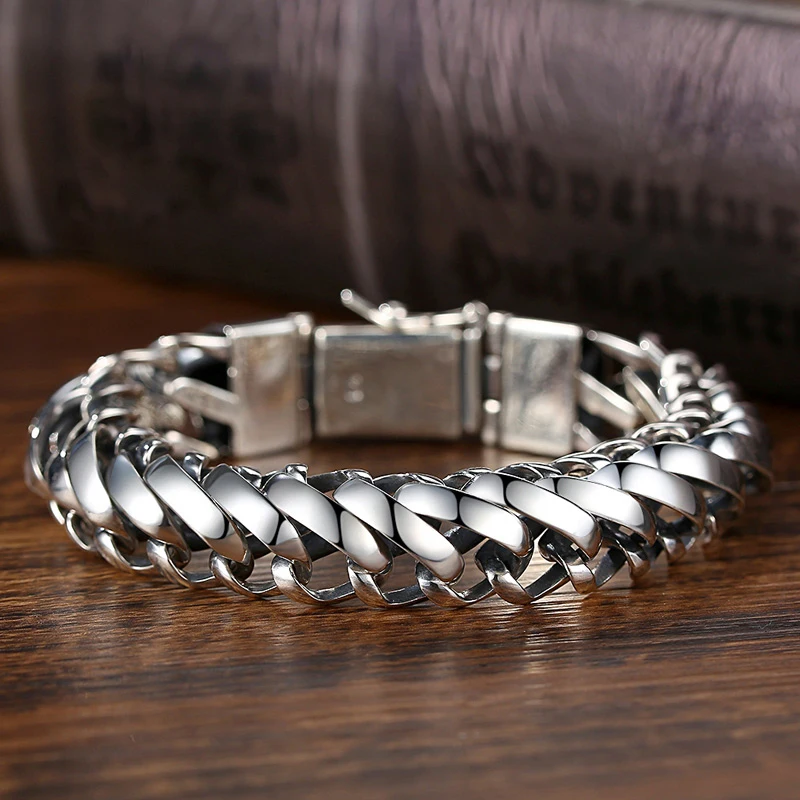 Retro Vintage Korean Fashion - สร้อยข้อมือแฮนด์เมด HX สำหรับผู้ชายฉบับภาษาเกาหลีญี่ปุ่นบุคลิกโดดเด่นแฟชั่นยุโรปและอเมริกาเทรนด์เรียบง่าย