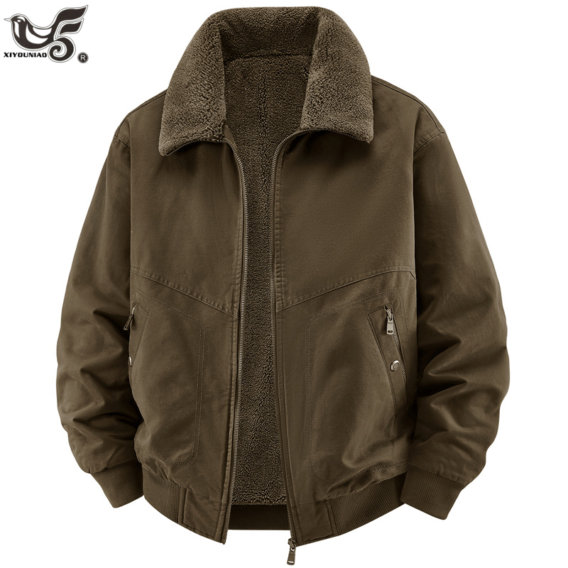 Varsity Jacket Wool - เสื้อแจ็คเก็ตขนแกะคุณภาพสูงสำหรับฤดูหนาว เสื้อโค้ทผู้ชาย 100% ผ้าฝ้าย เสื้อพาร์กา เสื้อคลุมกันหนาวสำหรับผู้ชาย