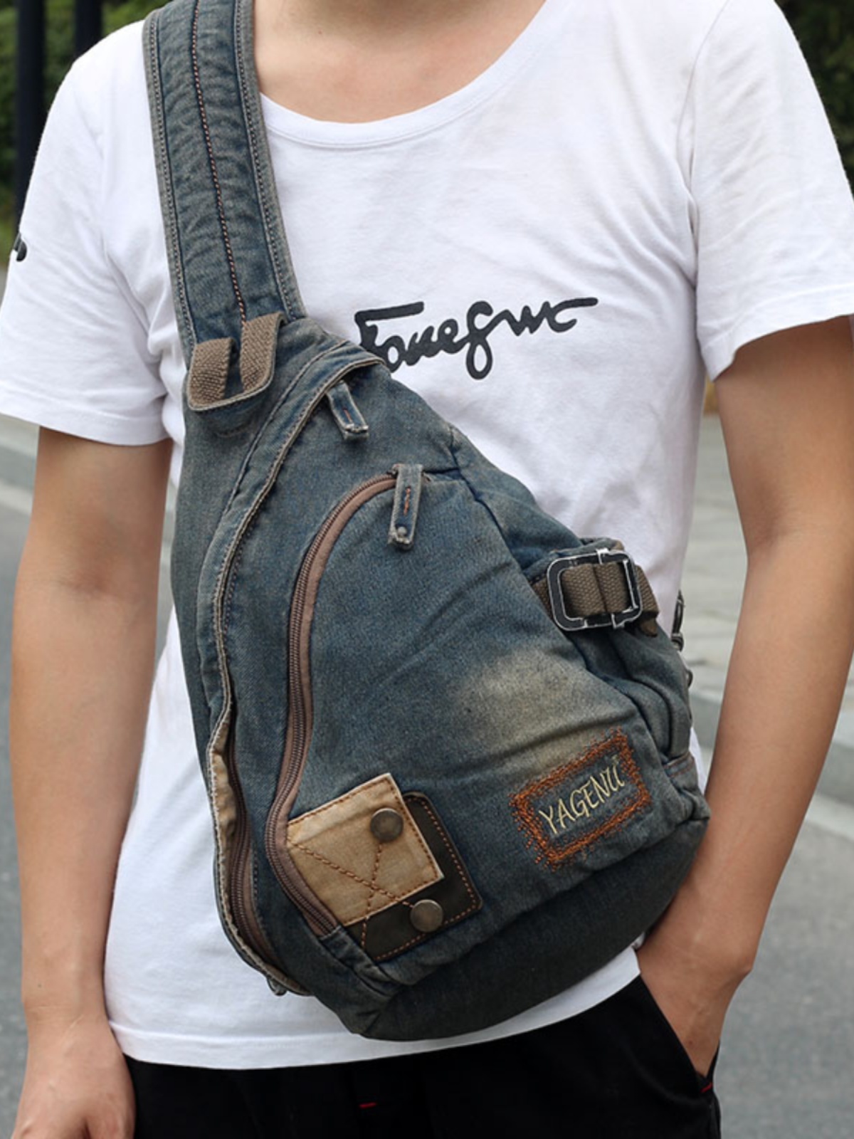 กระเป๋าสะพายข้างยีนส์สไตล์เรโท - Retro Vintage Korean Fashion บทวิจารณ์และราคา