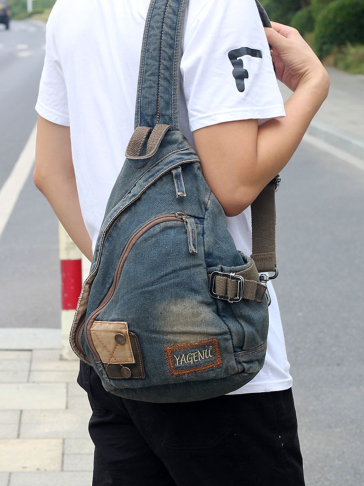 กระเป๋าสะพายข้างยีนส์สไตล์เรโท - Retro Vintage Korean Fashion บทวิจารณ์และราคา