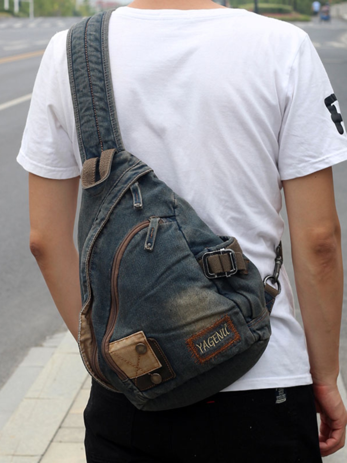 กระเป๋าสะพายข้างยีนส์สไตล์เรโท - Retro Vintage Korean Fashion บทวิจารณ์และราคา