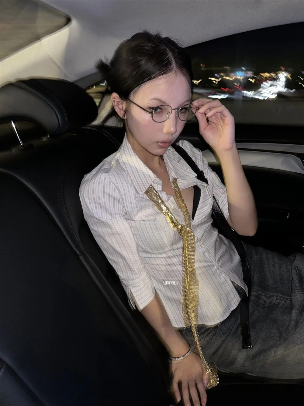 เสื้อเชิ้ตลายทางผู้หญิงสไตล์ลำ - Retro Vintage Korean Fashion บทวิจารณ์และราคา