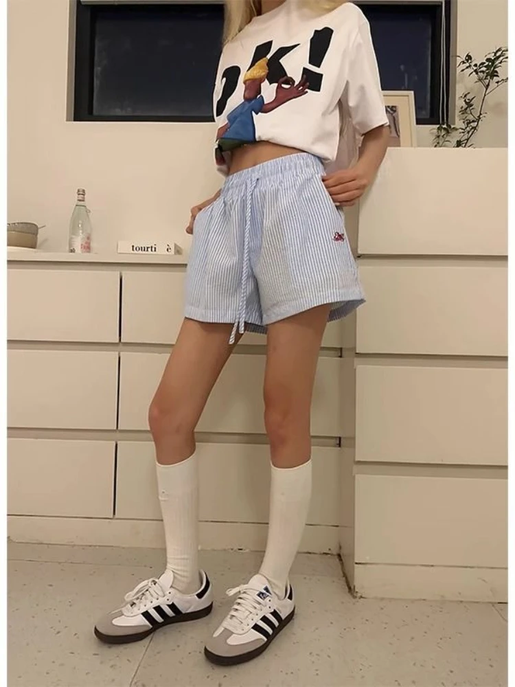 Y2k กางเกงขาสั้นลายผู้หญิง Out - Retro Vintage Korean Fashion บทวิจารณ์และราคา