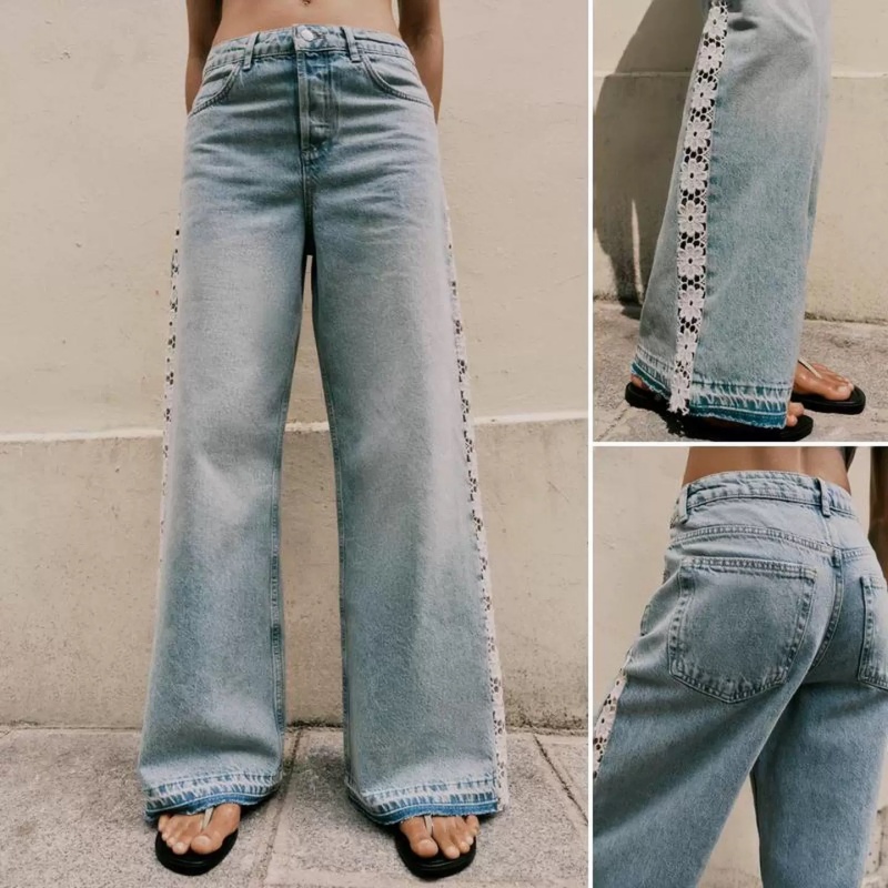 กางเกงยีนส์ทรงหลวมสีน้ำเงินวิน - Retro Vintage Korean Fashion บทวิจารณ์และราคา