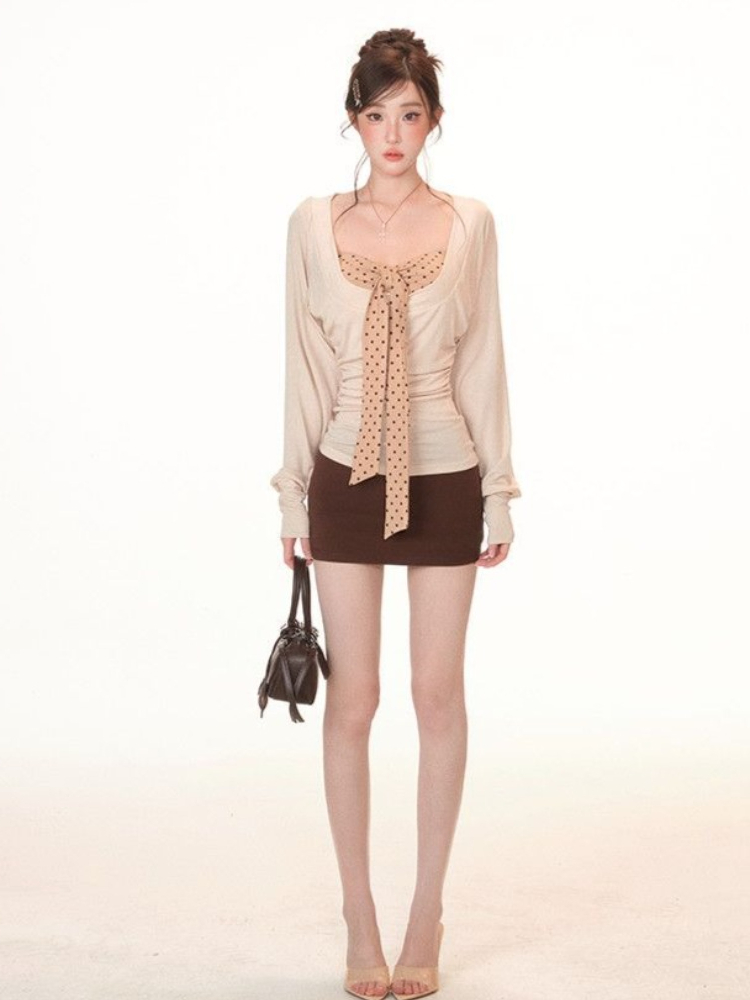 ชุดเสื้อเบลาส์วินเทจสไตล์ฤดูใบ - Retro Vintage Korean Fashion บทวิจารณ์และราคา