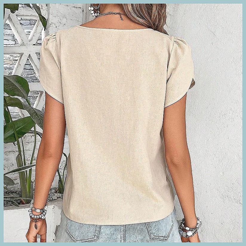 เสื้อเบลาส์สีพื้นสไตล์วินเทจสำ - Vintage Women Fashion บทวิจารณ์และราคา